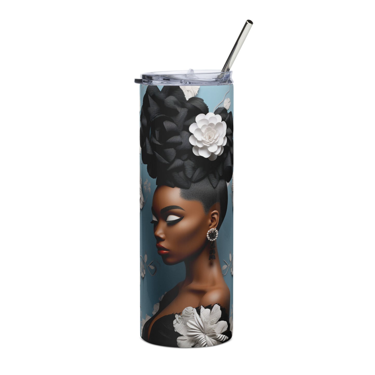 White Bow Lady tumbler