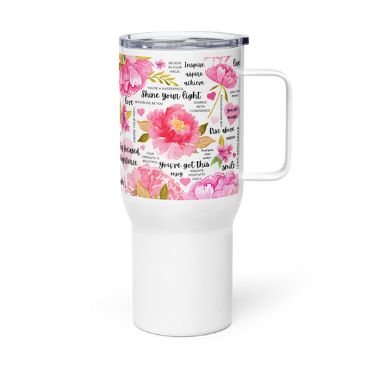 Travel mug with a handle
