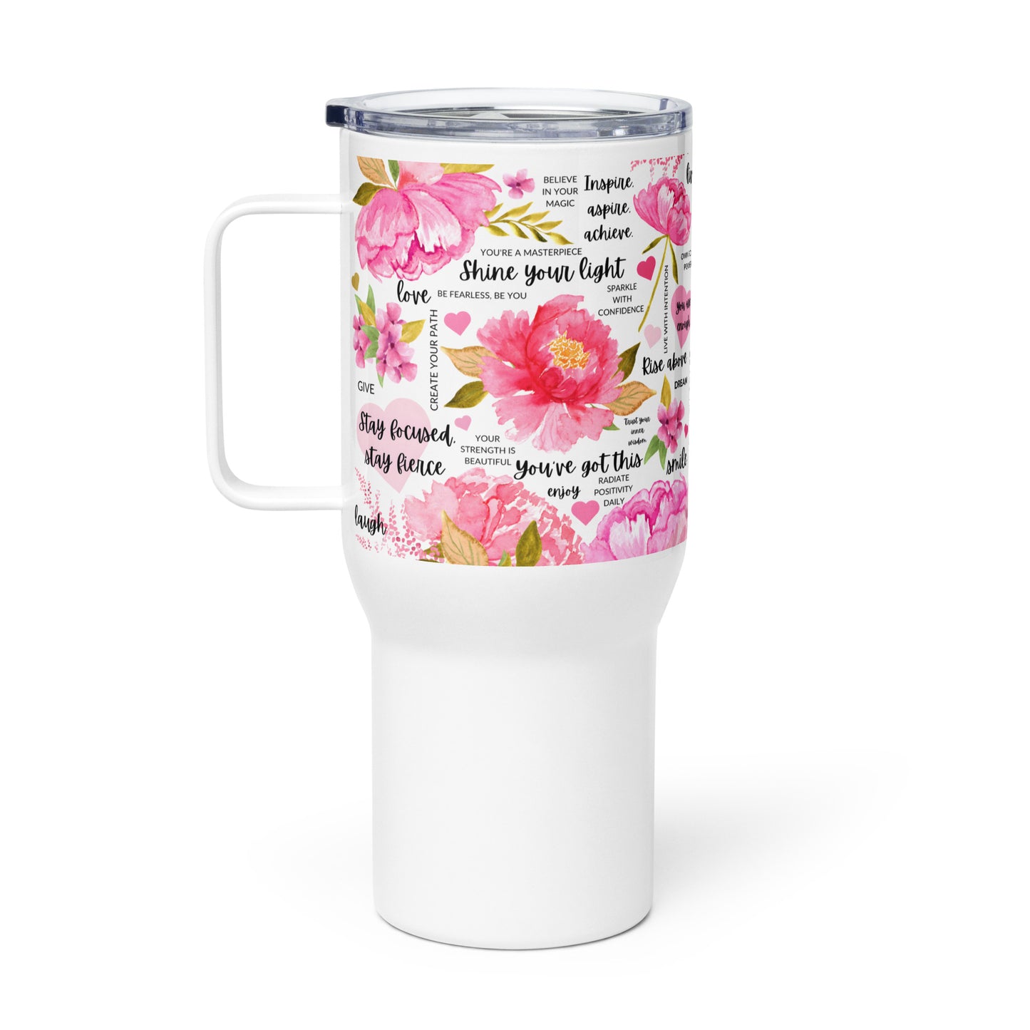 Travel mug with a handle